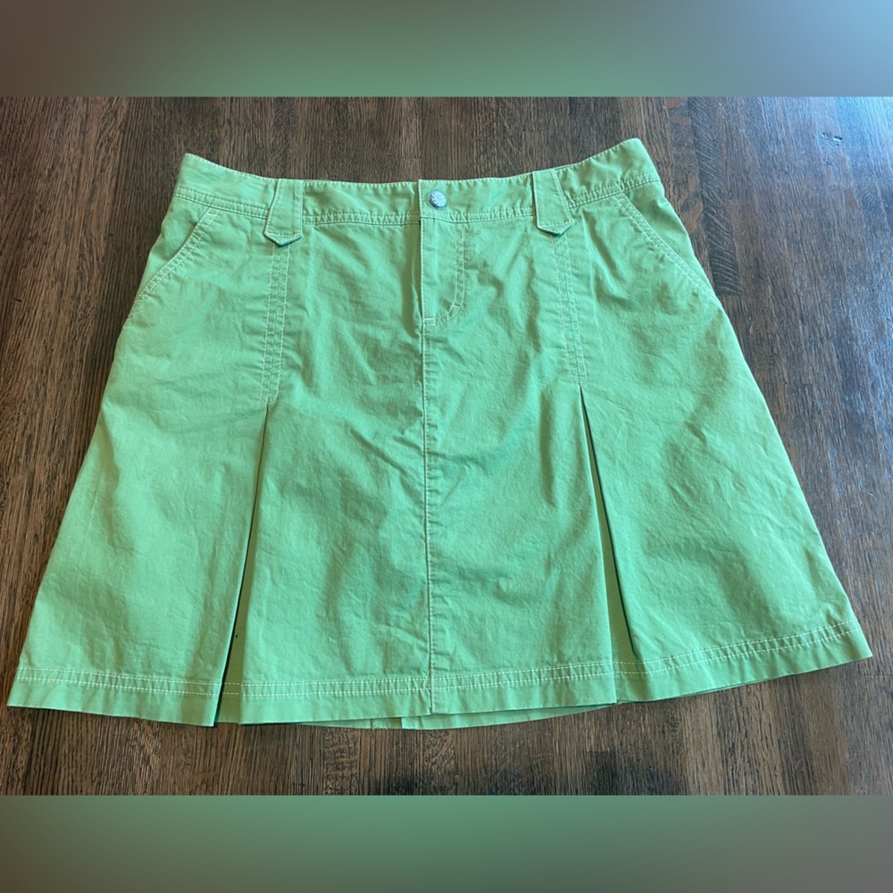 Athleta Green Cotton Pleated Skort Casual - size 10
